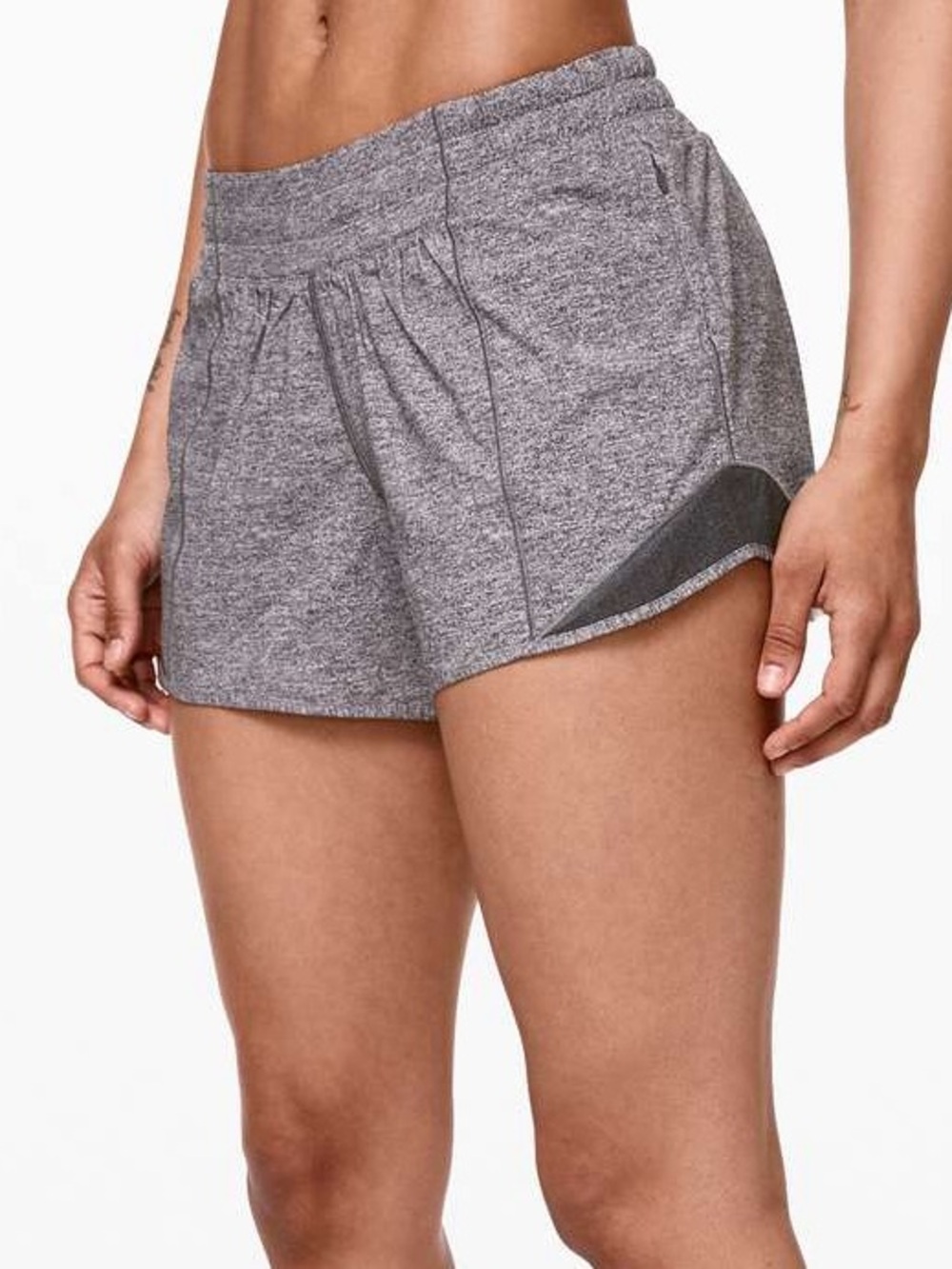 Lululemon Hotty Hot Short II Long 4" Size 4 Tall Heathered Black Shorts W7ATLT